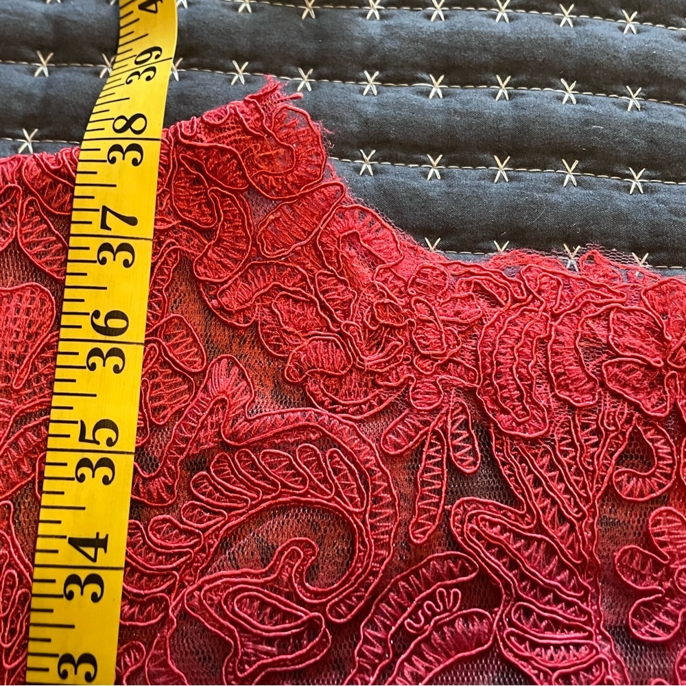 TADASHI SHOJI  CORDED EMBROIDERY ON TULLE CAP SLEEVE DRESS - Picture 13 of 14